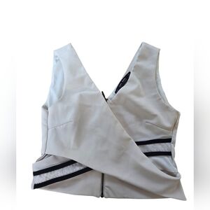 Zara Basic Collection Formal White & Black Crossover Crop Top Size XS